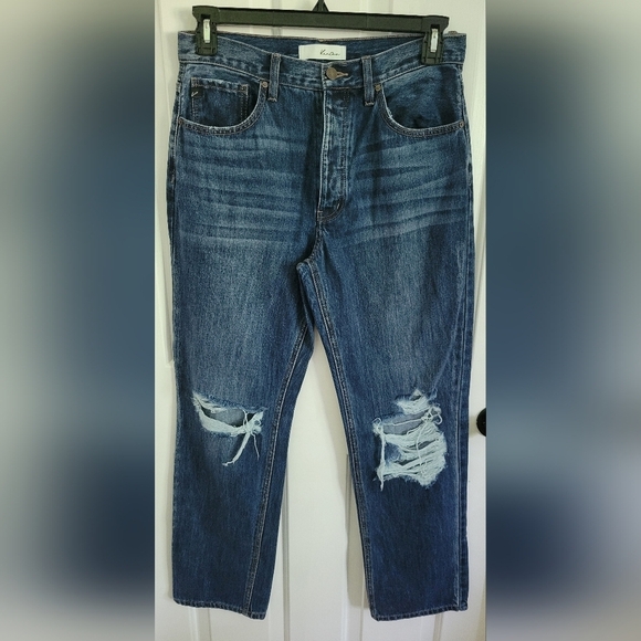 KanCan Womens Dixon Ultra High Rise 90's Boyfriend Jeans Dark Wash Size 28 - Picture 1 of 6